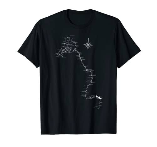 Navegación interior, mapa del delta del Rin y del Rin-Meuse Camiseta