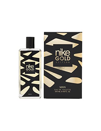 NIKE - Gold Edition 200 ml, Perfume Hombre, Colonia Nike Gold Edition, Perfumada y en Formato Spray, Eau de Toilette Masculina, Elegante, Fresca y Poderosa, Colonia Aromática y de Larga Duración