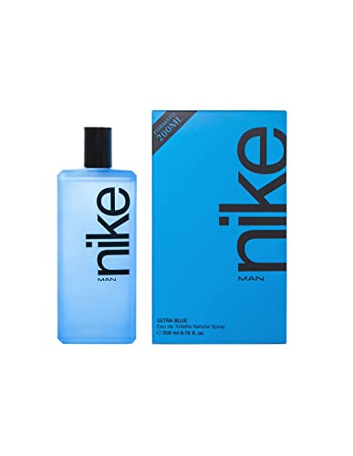 NIKE - Ultra Blue 200 ml, Perfume Hombre, Perfumada y en Formato Spray, Eau de Toilette Masculina, Valiente y Fresca, Colonia Floral y de Larga Duración