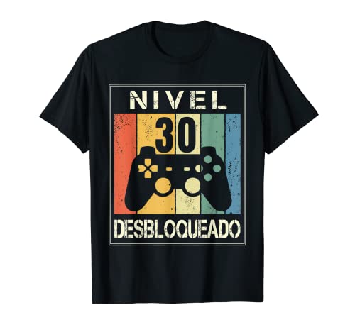 Nivel 30 Desbloqueado Gamer 30 Años 1992 Divertido Chico Camiseta