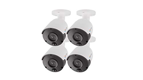 Nivian-Kit 4 Unidades Cámara Falsa Tipo Bullet, réplica de cámara Real, Dummy Cámara de Seguridad Vigilancia Falsa Impermeable – Corona Leds IR Reales y PIR - Fake Cámara Simulada CCTV