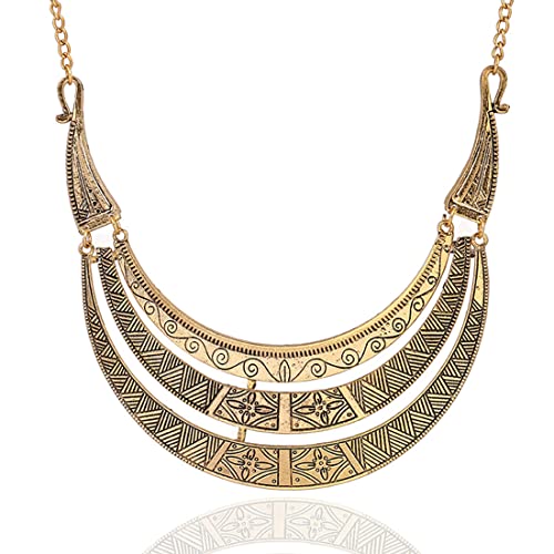 Noble of the Nile Collar - Cadena de oro egipcia, Cleopatra, joyería de moda, carnaval, fiesta temática