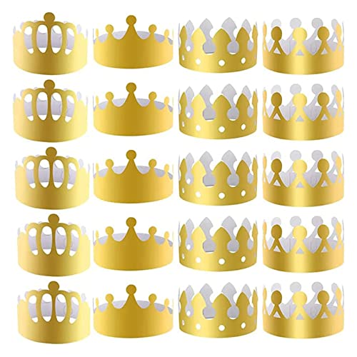 NOLACE Corona Inflable, Corona De Cumpleaños Inflable 4 Gorras De Princesa, Corona De Princesa Príncipe Fiesta De Baile De Disfraces Juguetes Decorativos Carnaval Accesorios De Ropa Mediana Dorada