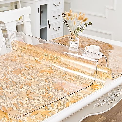 OHWODA Vinilo Transparente 45x80cm, 100% Transparente PVC, Hules para Mesas Rectangular Tamaño a Elegir, Protector Mesa para Mesa de Comedor, Fiestas y Camping, Ángulo Recto 2 mm