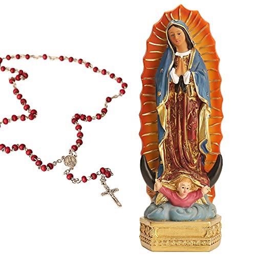 orenm Figura de estatua de Nuestra Señora de Guadalupe, regalo religioso, decoración de mesa para el hogar y la oficina (01 multicolor)