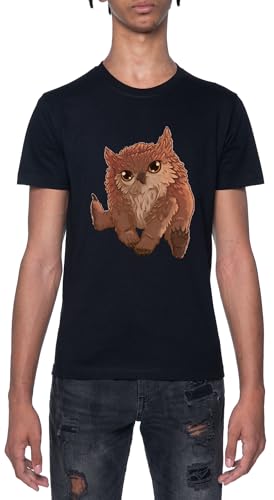 Owlbear - Baldurs Gate 3 Camiseta Negro para Hombre De Manga Corta con Cuello Redondo Black T-Shirt Mens