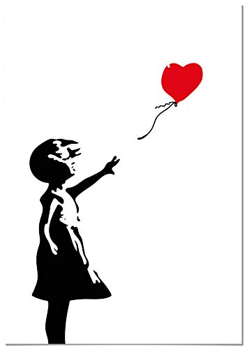 Panorama Póster Niña con el Globo Banksy 50x70cm - Impreso en Papel 250gr - Póster Pared - Láminas para Enmarcar - Cuadros Decoración Salón - Pósters Decorativos - Cuadros Modernos