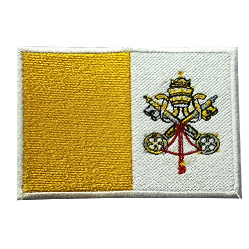 Parche bordado con la bandera nacional de la Ciudad del Vaticano para coser o planchar, para ropa, etc.