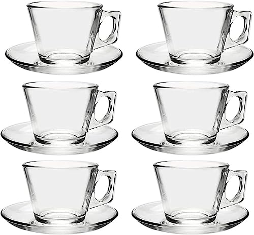 Pasabahce 97302-6 tazas de café con platillo"Vela", para té, café y capuchino, para 6 personas