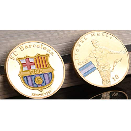 Patrón de Messi de Barcelona Exquisita colección de Monedas de Bitcoin de Metal Grabado Tipo de Moneda Recuerdo Regalo Moneda Conmemorativa de Oro