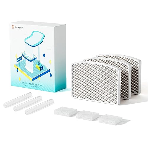 PETGUGU Paquete de filtros de repuesto PF1 para fuente de agua para mascotas, acueducto y filtro de algodón, 3 unidades (venta a partir del 15 de septiembre)