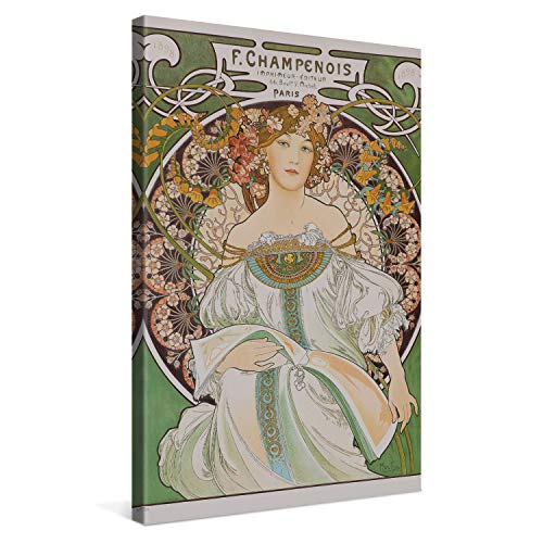 PICANOVA – Alfons Mucha – F Champenois 40x60cm – Cuadro sobre Lienzo – Impresión En Lienzo Montado sobre Marco De Madera (2cm) – Disponible En Varios Tamaños – Colección Arte Clásico