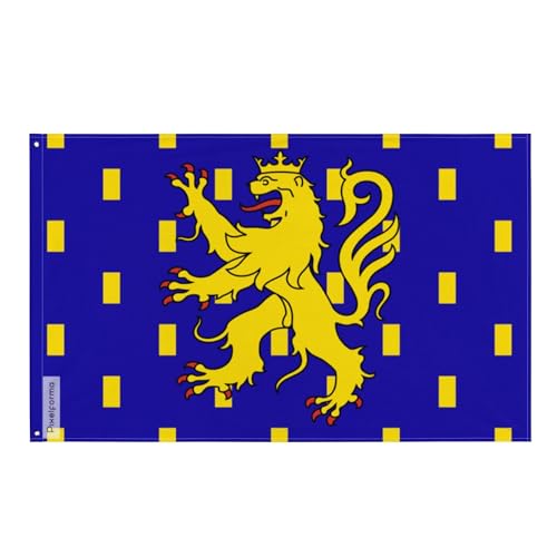 Pixelforma Bandera Franco Condado en Varios Tamaños 100% Poliéster Imprimir con Dobladillo Doble 4. 2 ojales a la izquierda con banda blanca, 60 x 90 cm