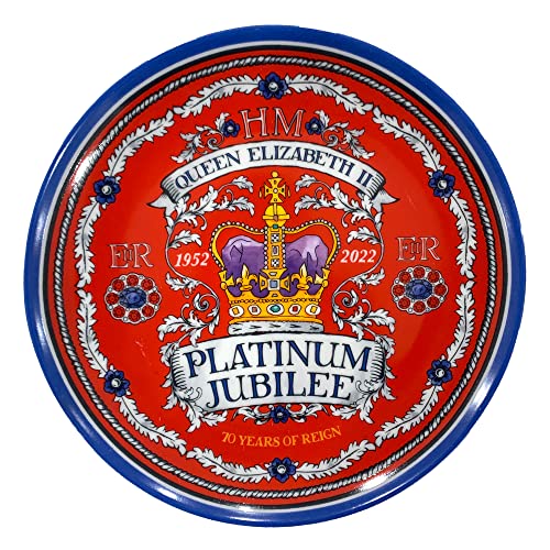 Plato conmemorativo Platinum Jubilee 2022 de la reina Isabel II recuerdos decoraciones (por LILAJ) (20 cm)