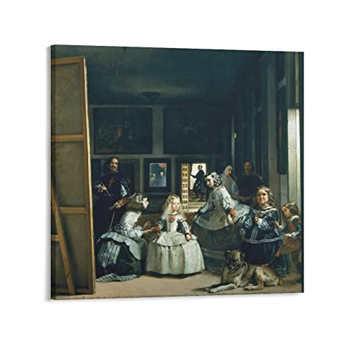 Póster de Diego Velázquez Las Meninas o la familia de Felipe IV, impresión artística, pintura de pared, póster para colgar en la familia, 30 x 30 cm