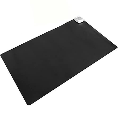 PrimeMatik - Alfombra y Superficie térmica con calefacción para Escritorio Suelo y pies de 60 x 36 cm 65W Negro