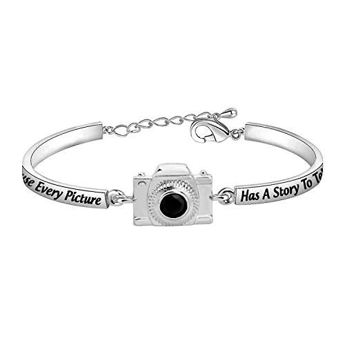 Pulsera de fotografía con colgante para cámara porque cada imagen tiene una historia para contar, regalos de fotografía para fotógrafos, mujeres, mejores amigas, Acero inoxidable,