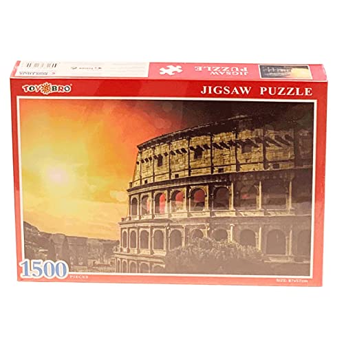 Puzzle 1500 Piezas, Rompecabezas clásico para Adultos 87 x 57 cm, Jigsaw Puzzle, Coliseo Romano, Taj Mahal, Machu Picchu, retos creativos, aficiones, Modelo Aleatorio