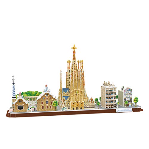 Puzzle 3D - Barcelona Cityline: Puzzle 3D Adultos Y Puzzle 3D Niños +8 Años | Maquetas para Montar Niños | Maquetas para Construir Adultos | Puzzles 3D