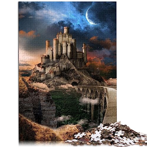 Puzzle de castillo medieval para adultos, 1000 piezas, rompecabezas de madera, juguete de desafío, 19,7 x 29,5 pulgadas