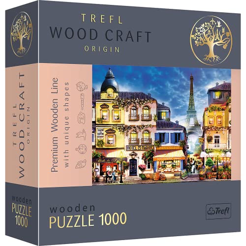 Puzzle De Madera - French Street - 1000 Elementos, Artesanía En Madera, Formas Irregulares, 100 Figuras De Monumentos Y Símbolos Franceses, Puzzle Moderno, DIY