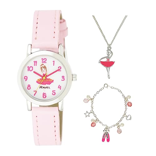 Ravel - Reloj de Ballet Infantil Little Gems y Juego de Joyas Plateadas