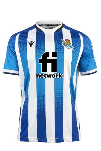 Real Sociedad de futbol Camiseta, Infantil, Blanco y Azul, JM