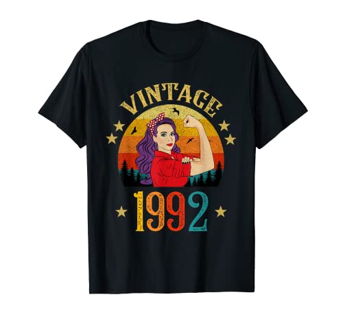 Regalo de cumpleaños 30 años para mujer, retro, vintage, 1992 Camiseta