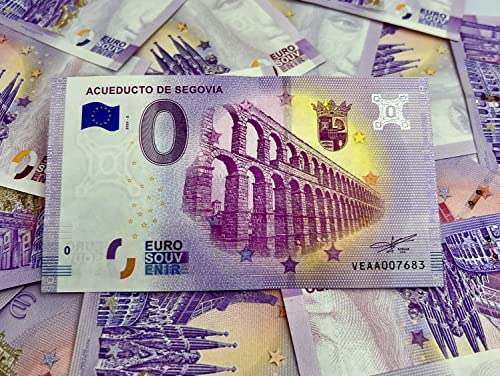 Regalos Originales - Billete Personalizado Acueducto de Segovia - Impreso en Papel Moneda - Detalle de Boda Original - Cero Euros - Euro Souvenir