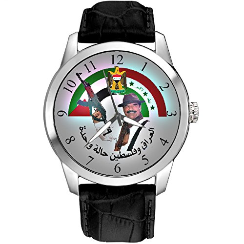 Reloj de Pulsera con diseño Vintage de Saddam Hussein Baath Party Propaganda Arte Militante Que sostiene un AK-56 Arte islámico