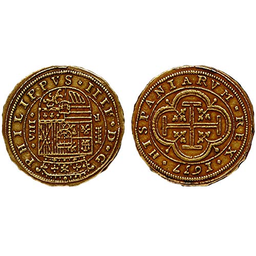 Réplica de color oro Escudos español Armada Bounty monedas tesoro pirata, G73 * * * Una Moneda por pedido * * *