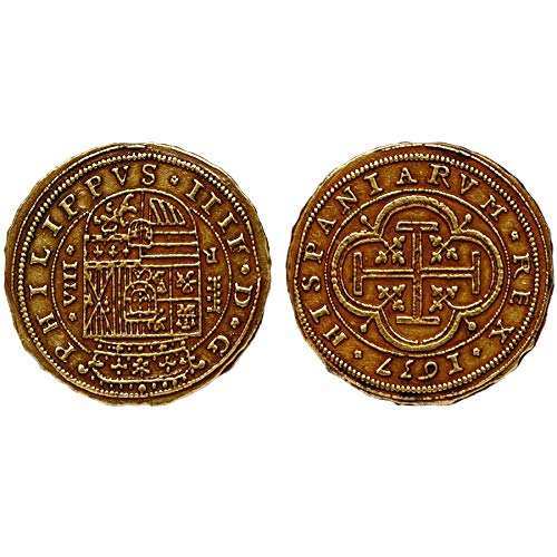 Réplica de color oro Escudos español Armada Bounty monedas tesoro pirata, G73 * * * Una Moneda por pedido * * *