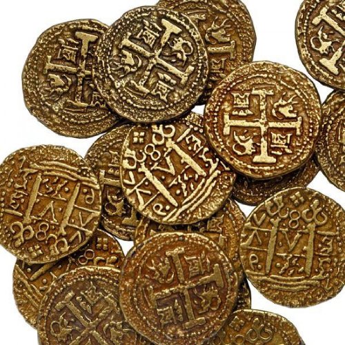 Réplica de doblón de oro español, tesoro pirata, G70, una moneda por pedido