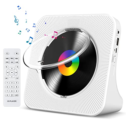 Reproductor Música de CD de Escritorio con Bluetooth Gueray para Montar en la Pared Altavoces HiFi Portátiles incorporados con Pantalla LED Audio para Radio FM Tipo-c