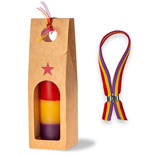 República Española. VELA + PULSERA ELÁSTICA. Bandera Republicana. Regalo con emoción.