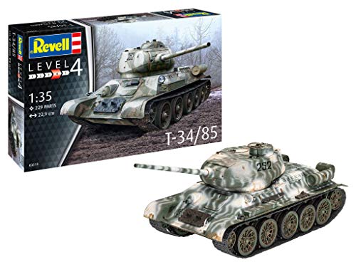 Revell - 03319 T-34/85 Tanque Ruso Kit de Modelo, Escala 1:35