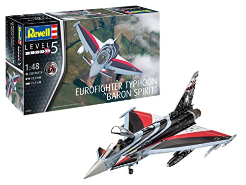 Revell- Eurofighter Typhoon Baron Spirit Kit Modello, Color Plateado, Mittel (03848)