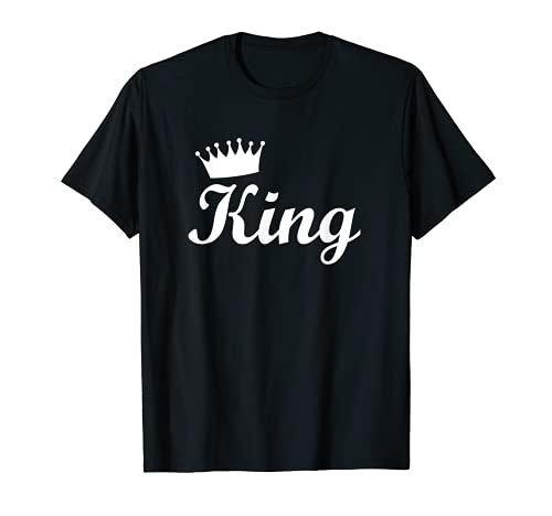 Rey y Reina con Corona para parejas conjunto Camiseta