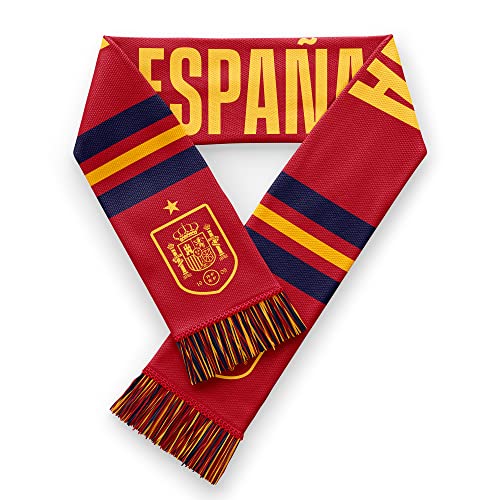 RFEF Bufanda 1909 Oficial | Detallada con el Escudo de la Selección y la Estrella del Mundial-Medidas 130 x 20 cm, Adultos Unisex, Rojo, ST