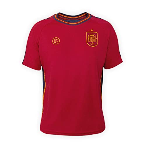 RFEF Replica Oficial Selección Española de Fútbol Primera Equipación España Mundial 2022-Color Rojo | Talla L Camiseta, Adultos Unisex