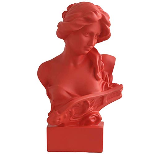 ROLTIN Figura Griega clásica Estatua de Cabeza Arte artesanía Resina estatuilla esculturas decoración de la Cabeza boceto Ornamento, Busto Estatua Escultura Verde-Apolo 8x29cm (Niñ