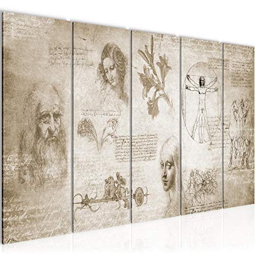 Runa Art Cuadro Leonardo Da Vinci Impresión de arte Cuadro in Lienzo no Tejido Sala Dormitorio 700456a