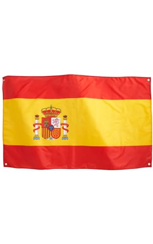 Runesol Bandera De España 3x5, 91x152cm, Bandera De España, 4 Ojales, Ojal De Latón En Cada Esquina, Celebraciones De La Eurocopa, Copa Del Mundo De Fútbol, Banderas Premium, Interior, Exterior