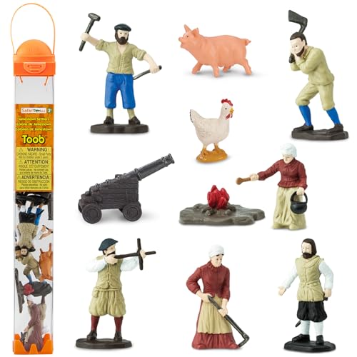 Safari Ltd. 10 Figuras en Miniatura de Colonos de Jamestown | Figuras en Miniatura Históricos | No Tóxicos y Libres de BPA | Adecuados para Niños de 3 años en adelante