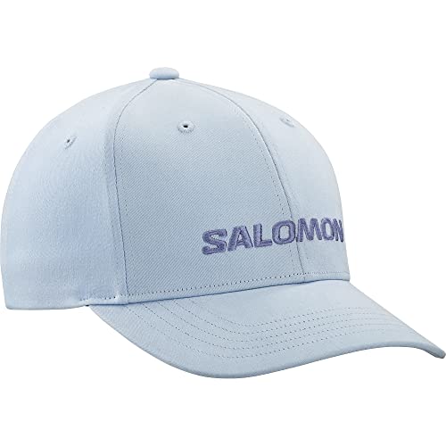 Salomon Logo Gorra para Hombre y Mujer, De Algodón Ligero, Fácilmente Ajustable, Estilo Clásico con Logotipo Bordado en 3D, Azul, Talla Unica