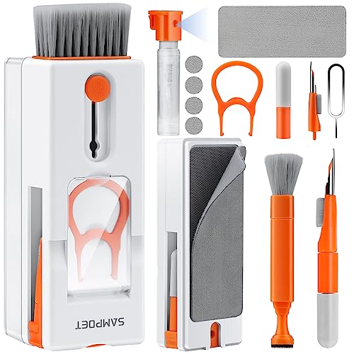 Sampoet Limpiador Teclado Kit, Kit de Limpieza electrónica 11 en 1,Portátil Cleaning para Ordenador portátil, Teclado, con Cleaning Pen Brush para Phone iPad Computer/Teclado/Auriculares