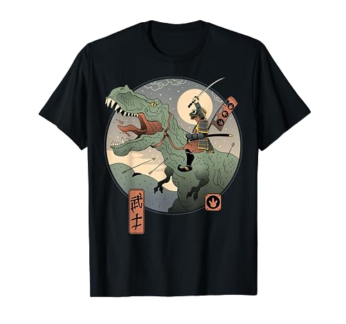 Samurái Jurásico Tiranosaurio Rex Dinosaurio Ukiyo E Japonés Camiseta