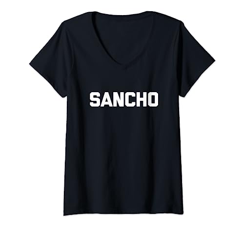 Sancho - Camiseta divertida con texto sarcástico mexicano novedoso humor Camiseta Cuello V