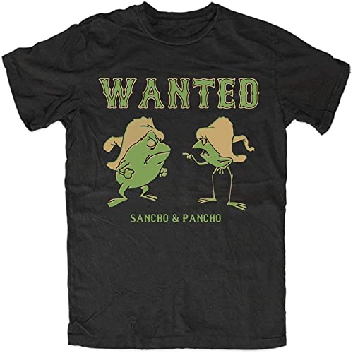 Sancho Und Pancho - Camiseta de verano para hombre, diseño de rana de la vieja escuela, Negro, 46