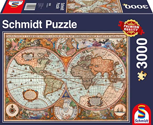 Schmidt Spiele- Mapa del Mundo Antiguo, Rompecabezas de 3000 Piezas, Multicolor (58328)